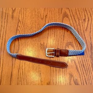 Vineyard Vines Brown and Blue Kids Belt With Leather Accents